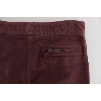 Ermanno Scervino Bordeaux Cotton Cropped Cargo Pants