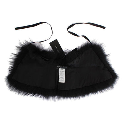 Dolce & Gabbana Black Fox Fur Collar Scarf