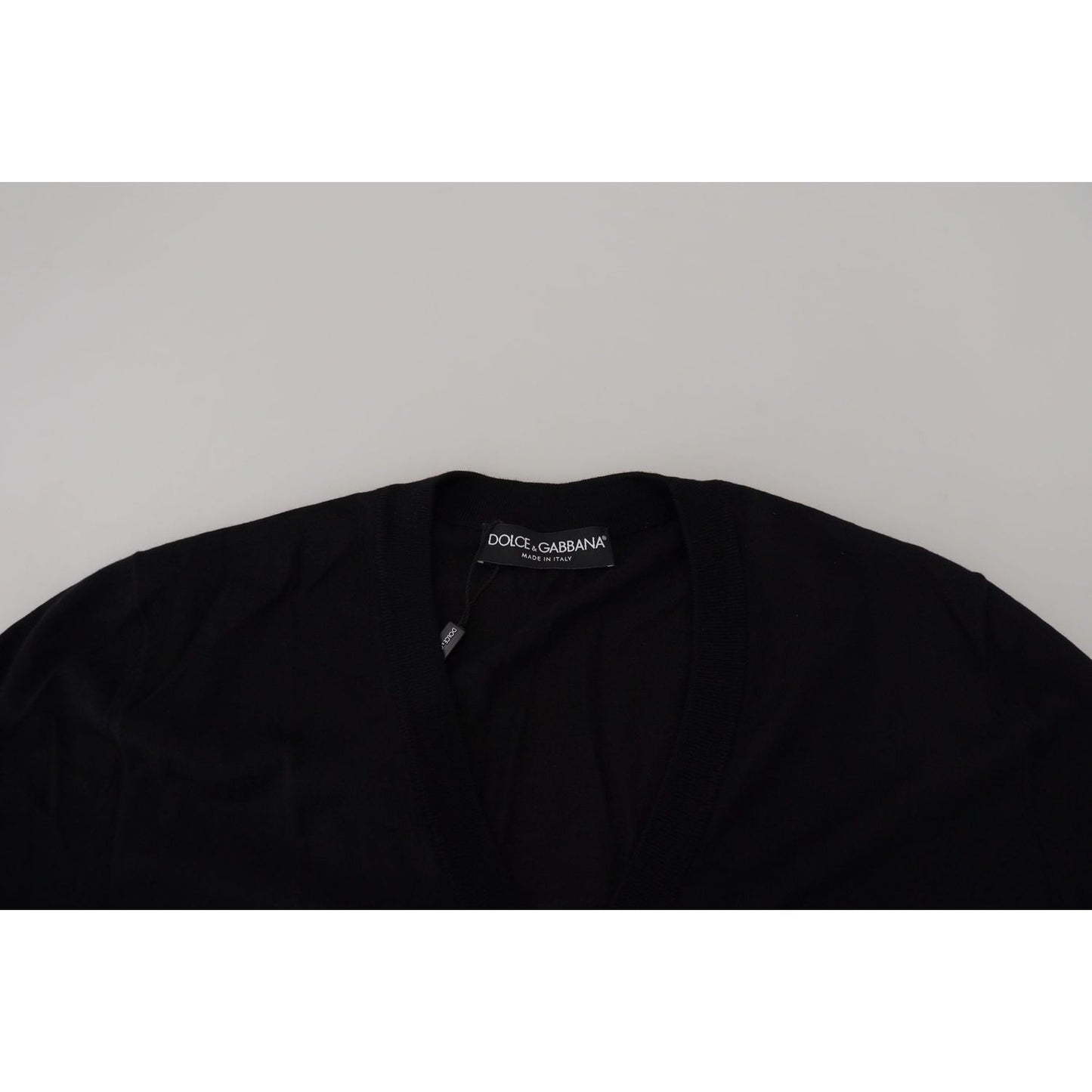 Dolce & Gabbana Black Wool Button Down Cardigan Sweater