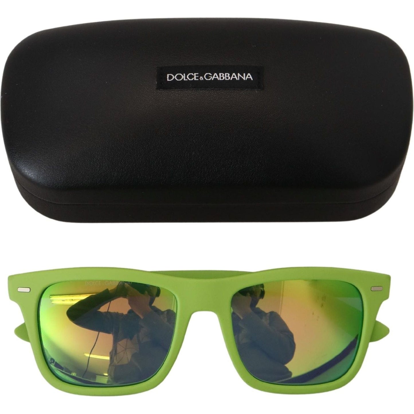 Dolce & Gabbana Green Rubber Full Rim Frame Shades DG6095 Acid Sunglasses Dolce & Gabbana