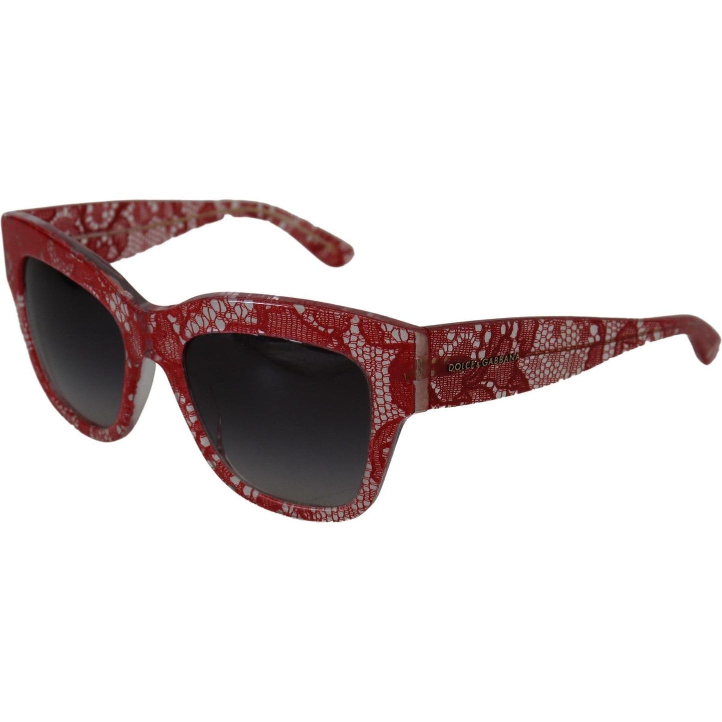 Dolce & Gabbana Red Lace Acetate Rectangle Shades DG4231Sunglasses Dolce & Gabbana