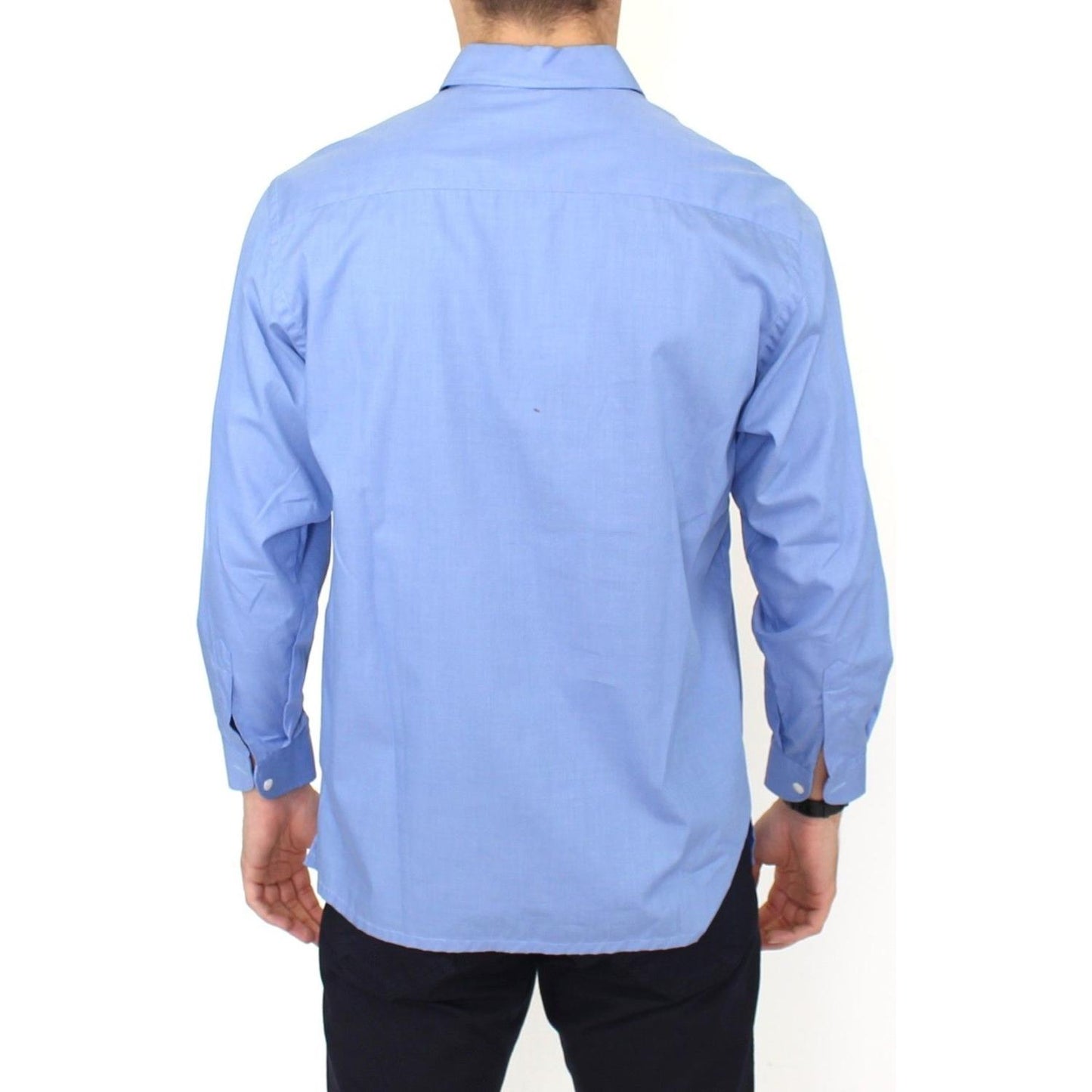 Ermanno Scervino Blue Cotton Dress Classic Fit Shirt SIG10124-1