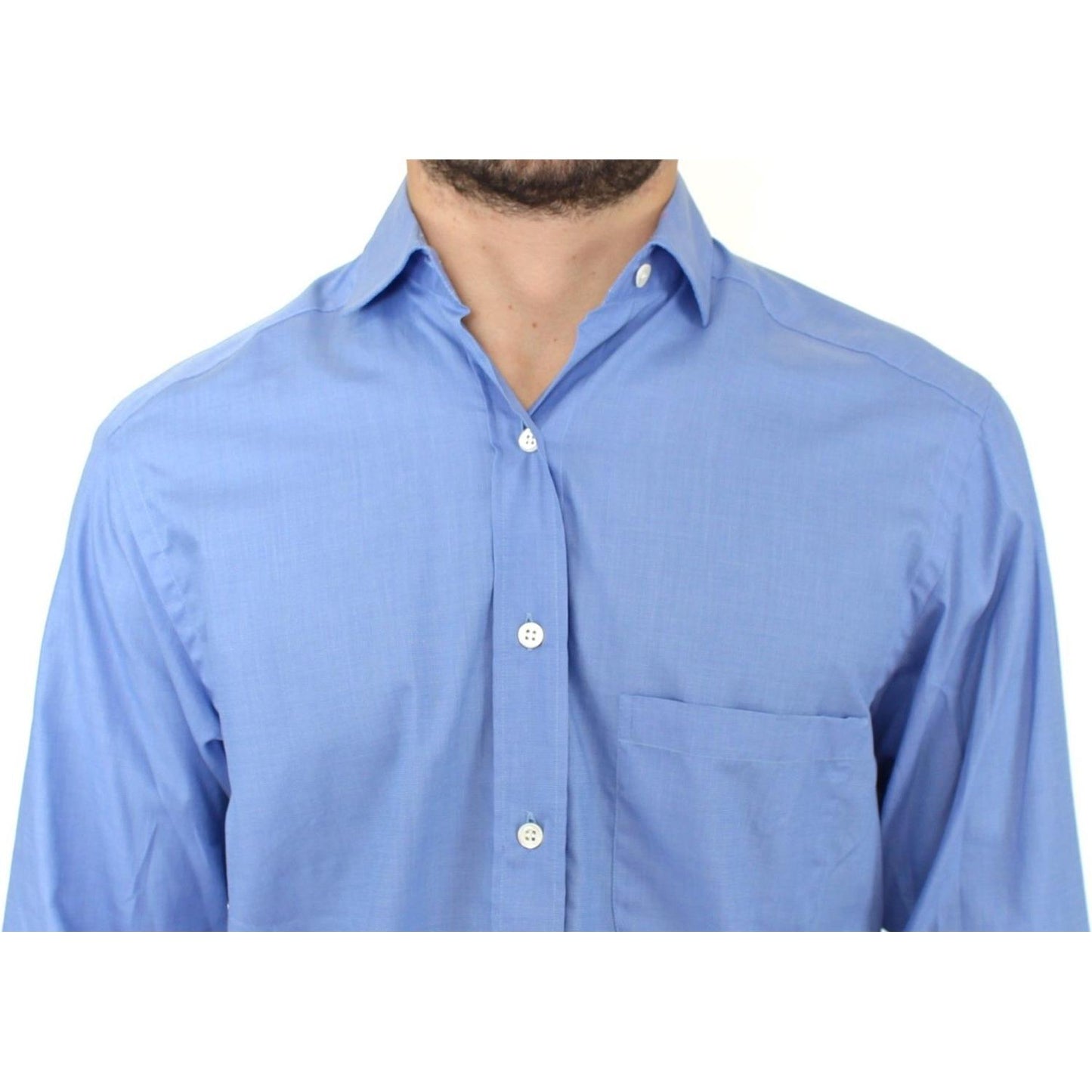 Ermanno Scervino Blue Cotton Dress Classic Fit Shirt SIG10124-1