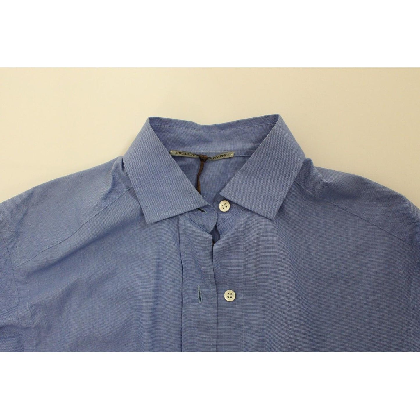 Ermanno Scervino Blue Cotton Dress Classic Fit Shirt SIG10124-1