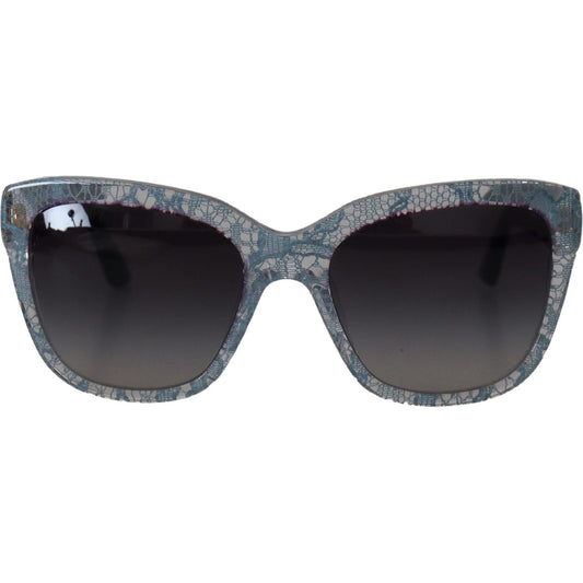 Dolce & Gabbana Blue Lace Acetate Rectangle Shades DG4226 Sunglasses Dolce & Gabbana
