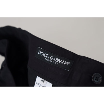 Dolce & Gabbana Blue Stretch Cotton Slim Trousers Chinos Pants