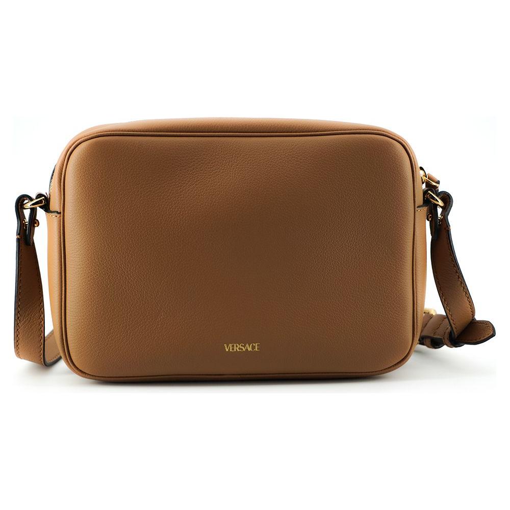 Versace Brown Calf Leather Camera Shoulder Bag Versace
