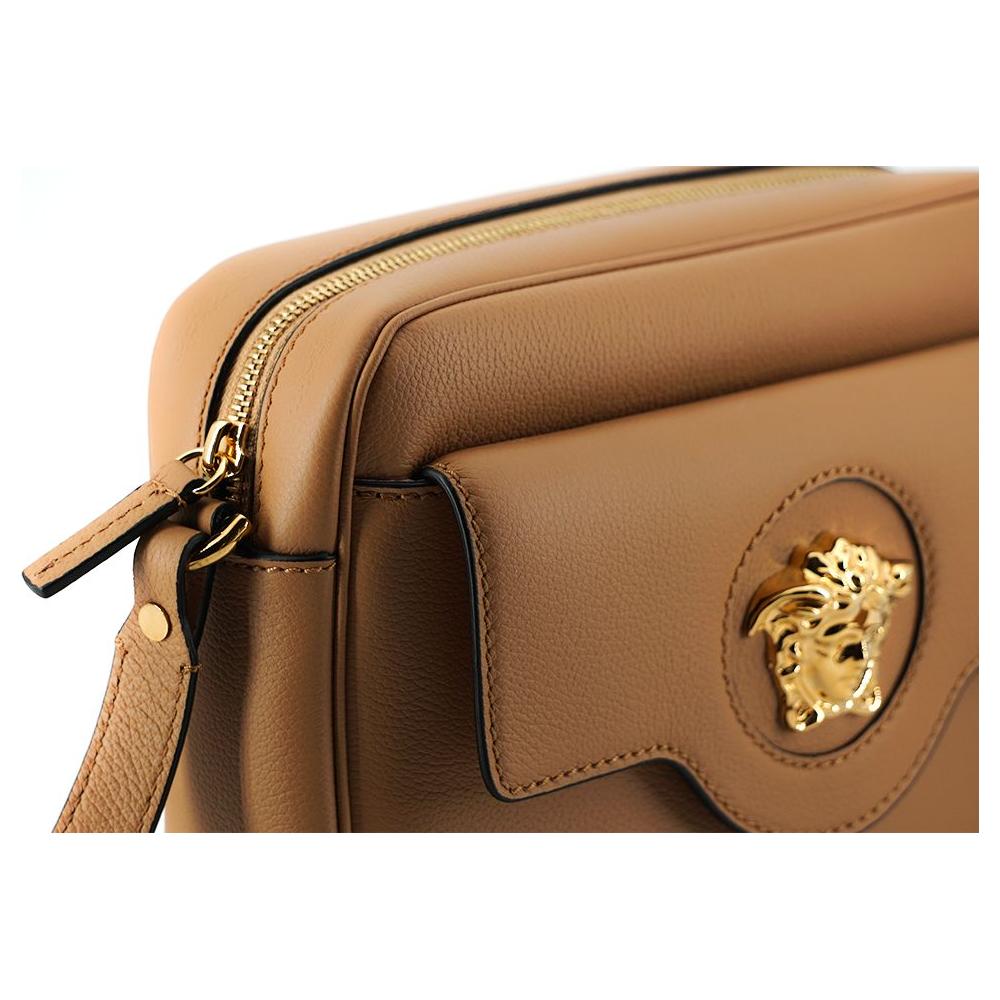 Versace Brown Calf Leather Camera Shoulder Bag Versace