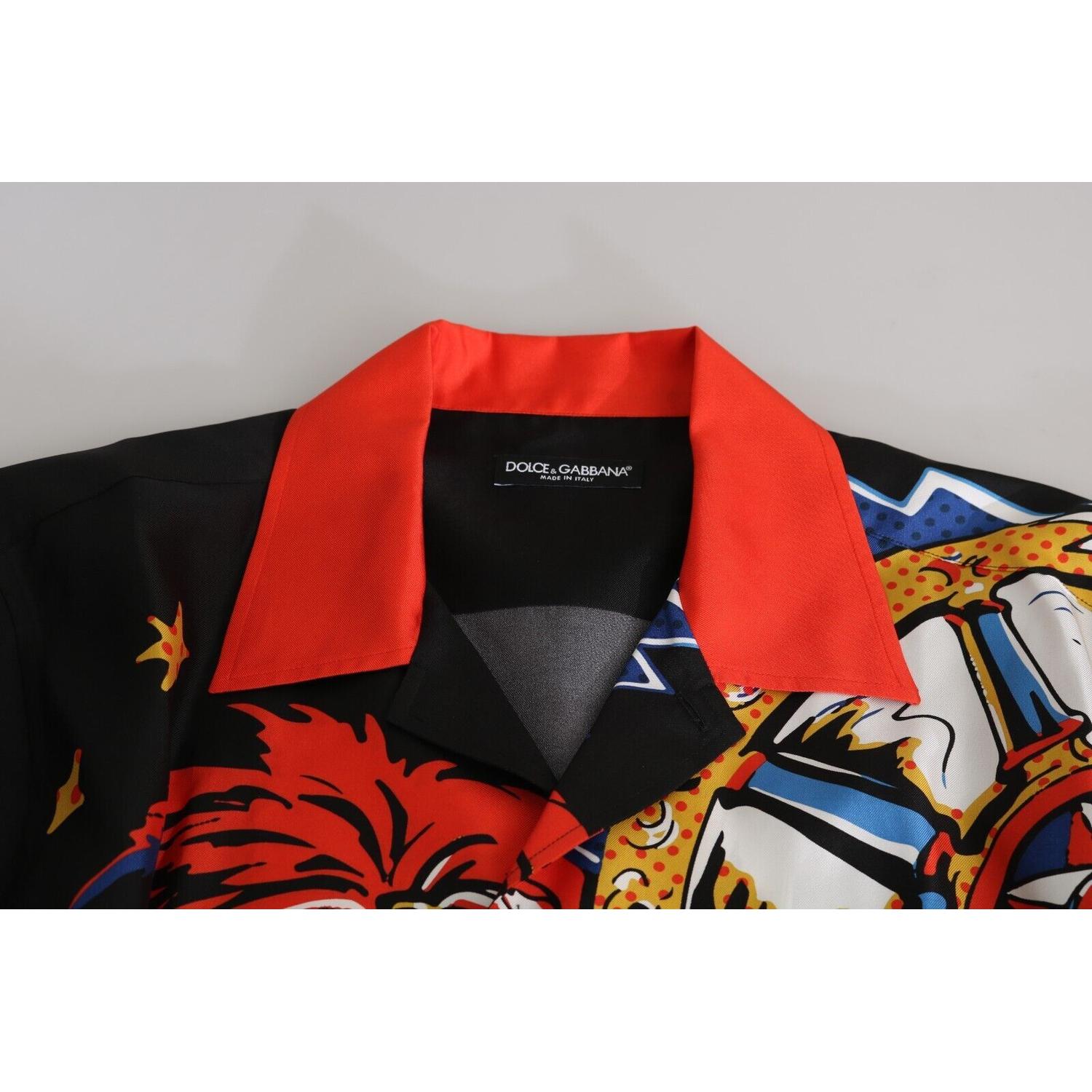 Dolce & Gabbana Multicolor Printed Short Sleeves Casual Shirt