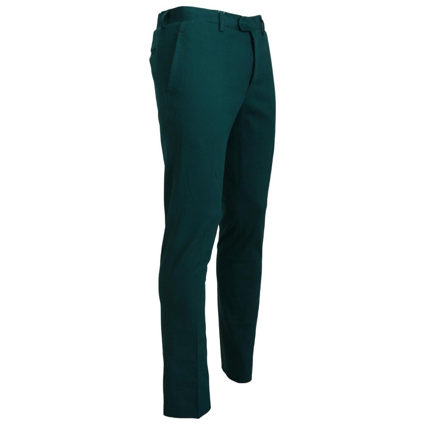 BENCIVENGA Green Straight Fit Men Formal Trousers Pants BENCIVENGA