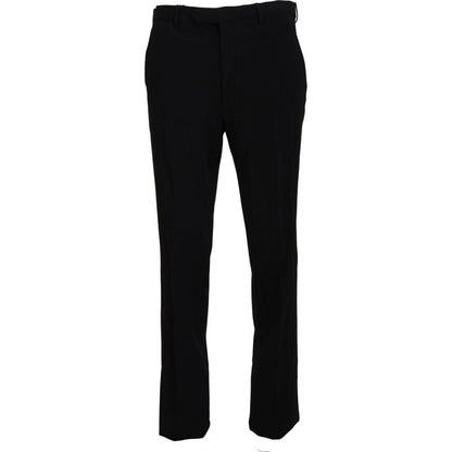 BENCIVENGA Black Straight Fit Men Formal Trousers Pants BENCIVENGA
