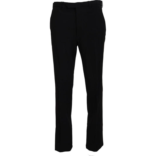 BENCIVENGA Black Straight Fit Men Formal Trousers Pants BENCIVENGA