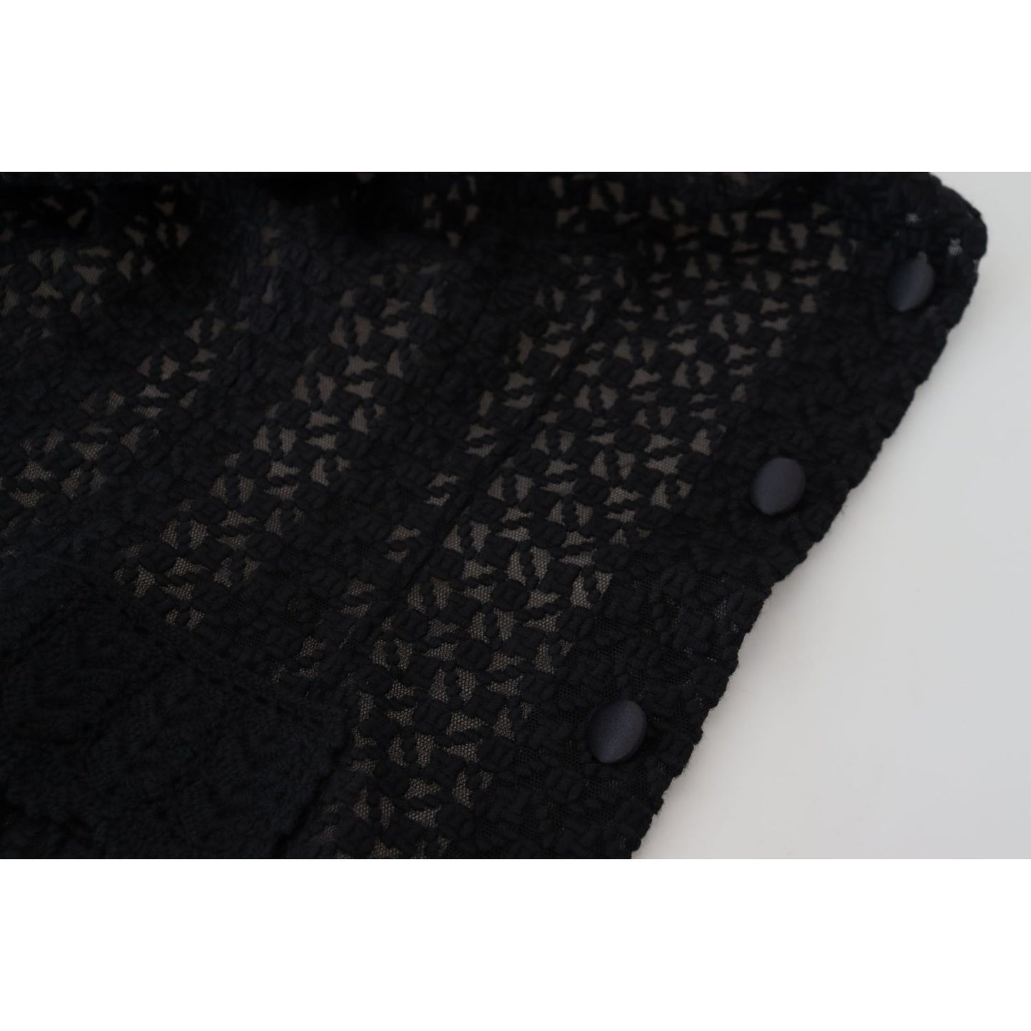 Dolce & Gabbana Black Wool Knitted Button Down Collar Jacket 12% Silk,1728,18% Nylon,67345645728,Black,Clothing,Coats - Jackets & Coats - Clothing,Dolce & Gabbana,IT40|S,Jackets & Coats - Clothing,Jackets & Coats - Women - Clothing,Material: 70% Virgin Wo