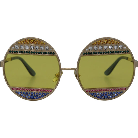 Dolce & Gabbana Gold Oval Metal Crystals Shades DG2209B Sunglasses Dolce & Gabbana