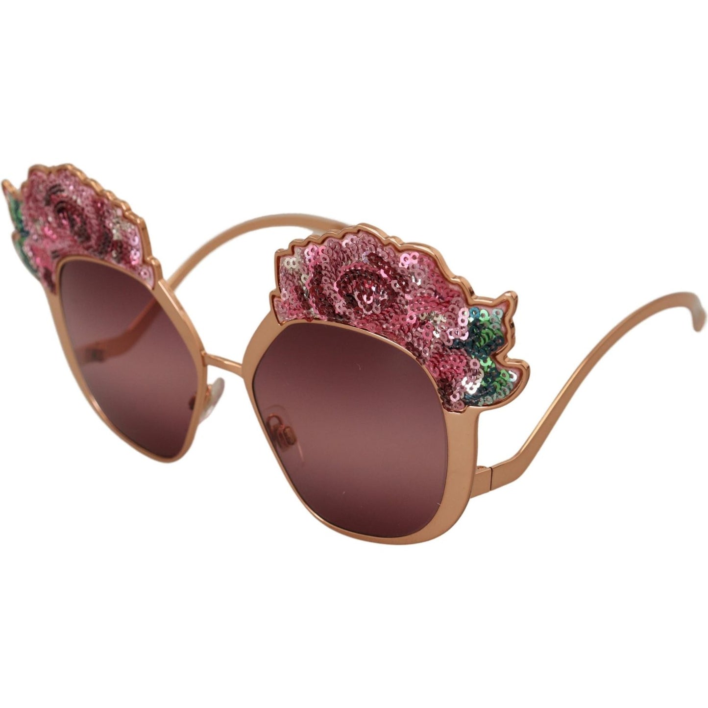 Dolce & Gabbana Pink Gold Rose Sequin Embroidery DG2202 Sunglasses Dolce & Gabbana