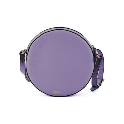 Versace Purple Calf Leather Round Disco Shoulder Bag Versace