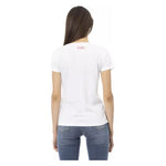 Trussardi Action Chic White Tee with Graphic Flair TRAC-23028-M-FBB-120