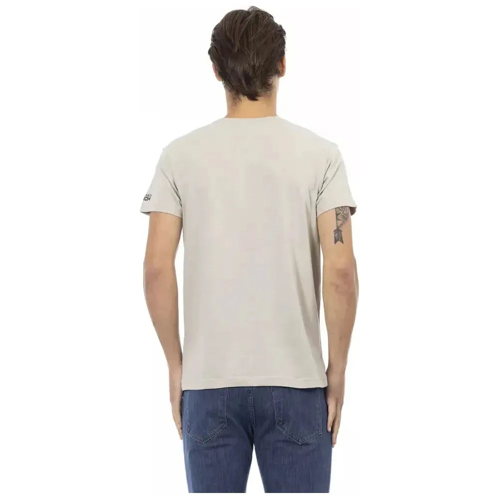Trussardi Action Beige Cotton Men T-Shirt