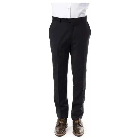 Uominitaliani Gray Wool Men Pants Uominitaliani