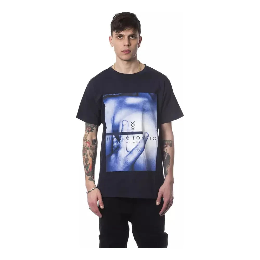 Nicolo Tonetto Blue Cotton Men T-Shirt NI-12963-M