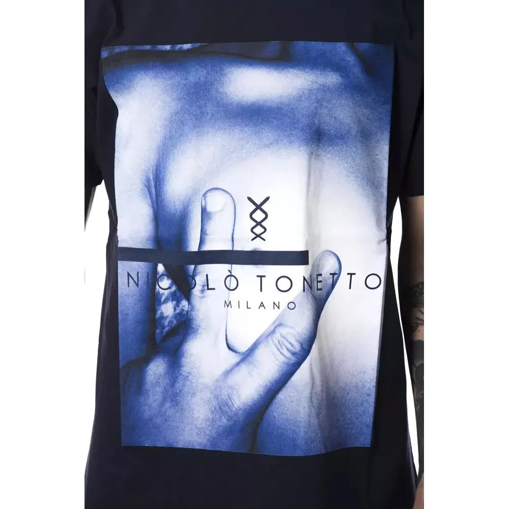 Nicolo Tonetto Blue Cotton Men T-Shirt NI-12963-M