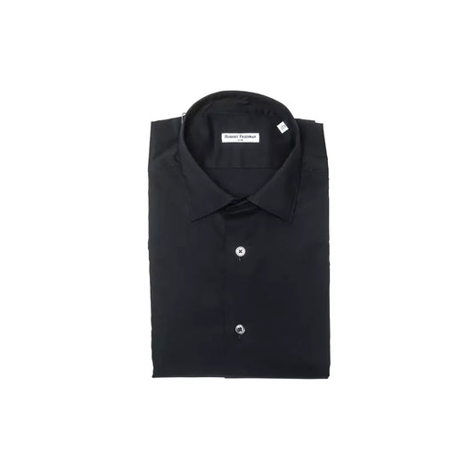 Robert Friedman Black Cotton Men Shirt