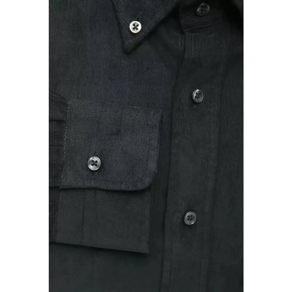 Robert Friedman Black Cotton Men Shirt