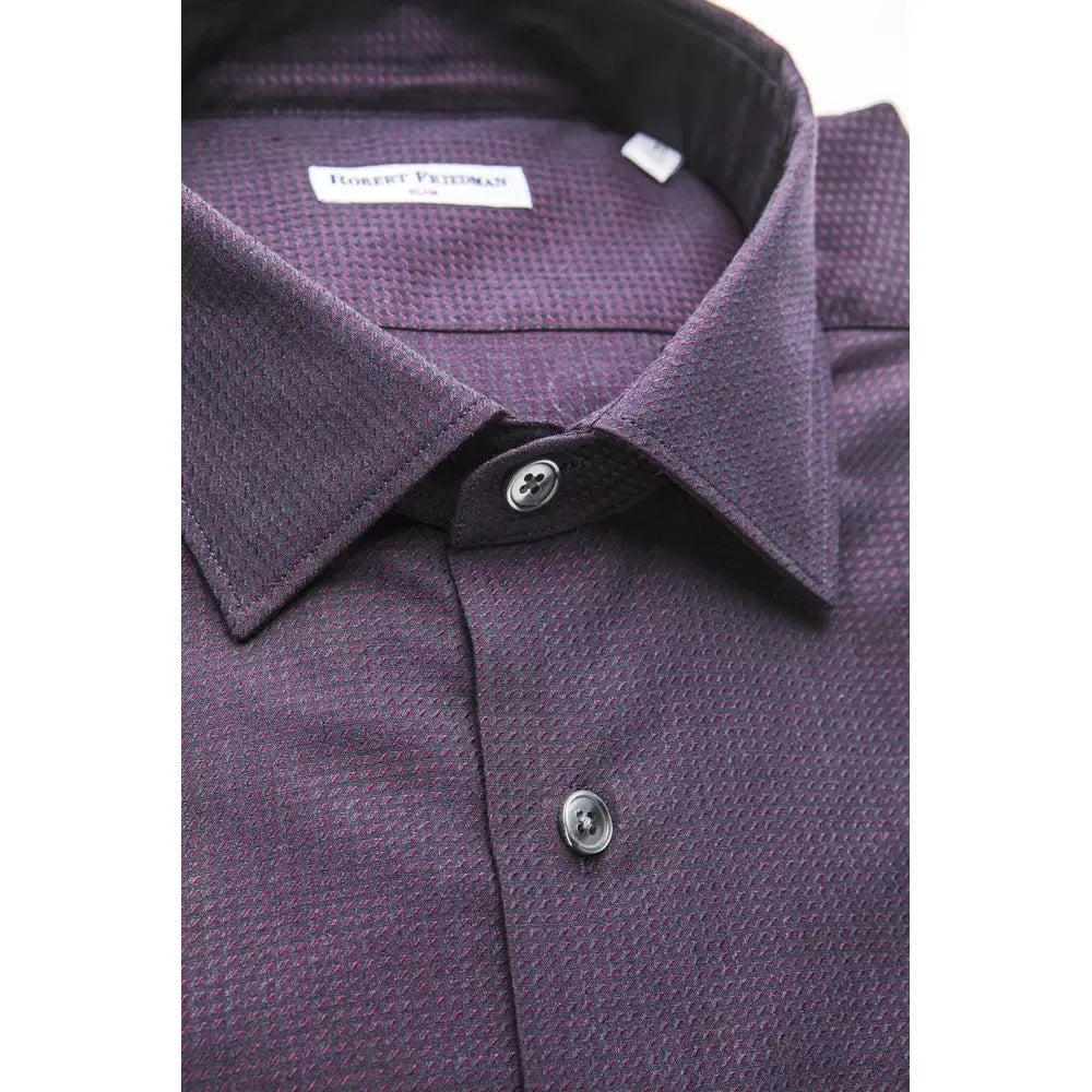 勃艮第修身领衬衫 - 中号优雅