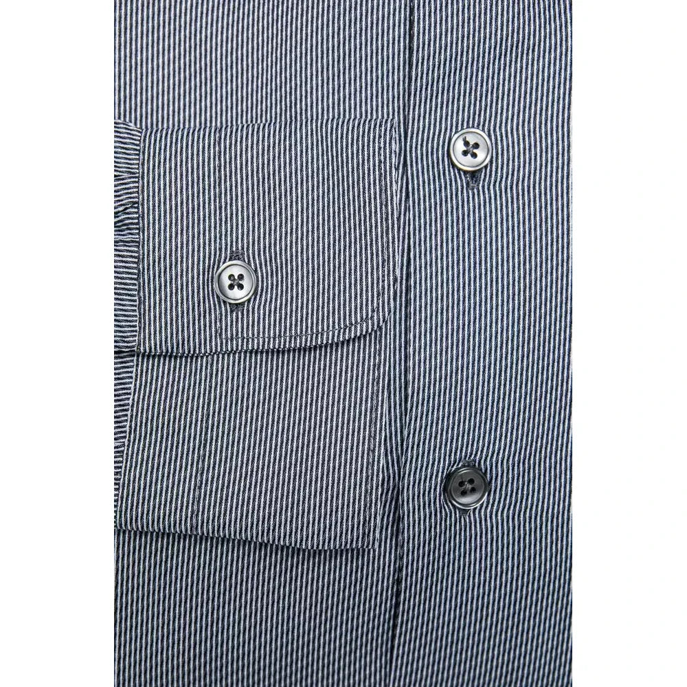 Robert Friedman Blue Cotton Men's Shirt RO-20391-M