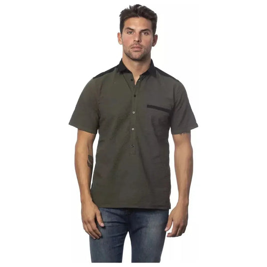 Verri Army Cotton Men Shirt 1728,67345744032,Army,Clothing,M,Men,Men - Clothing,New with tags,Shirts - Clothing,Shirts - Men - Clothing,Shortsleeve - Shirts - Clothing,Verri