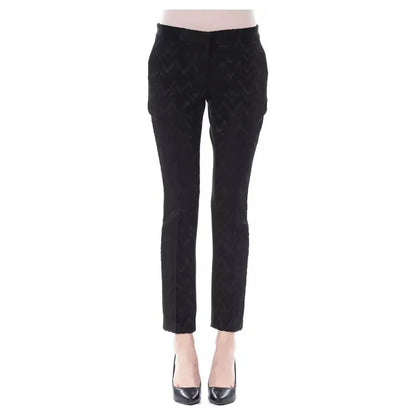 BYBLOS Black Marabou Women Pants BYBLOS