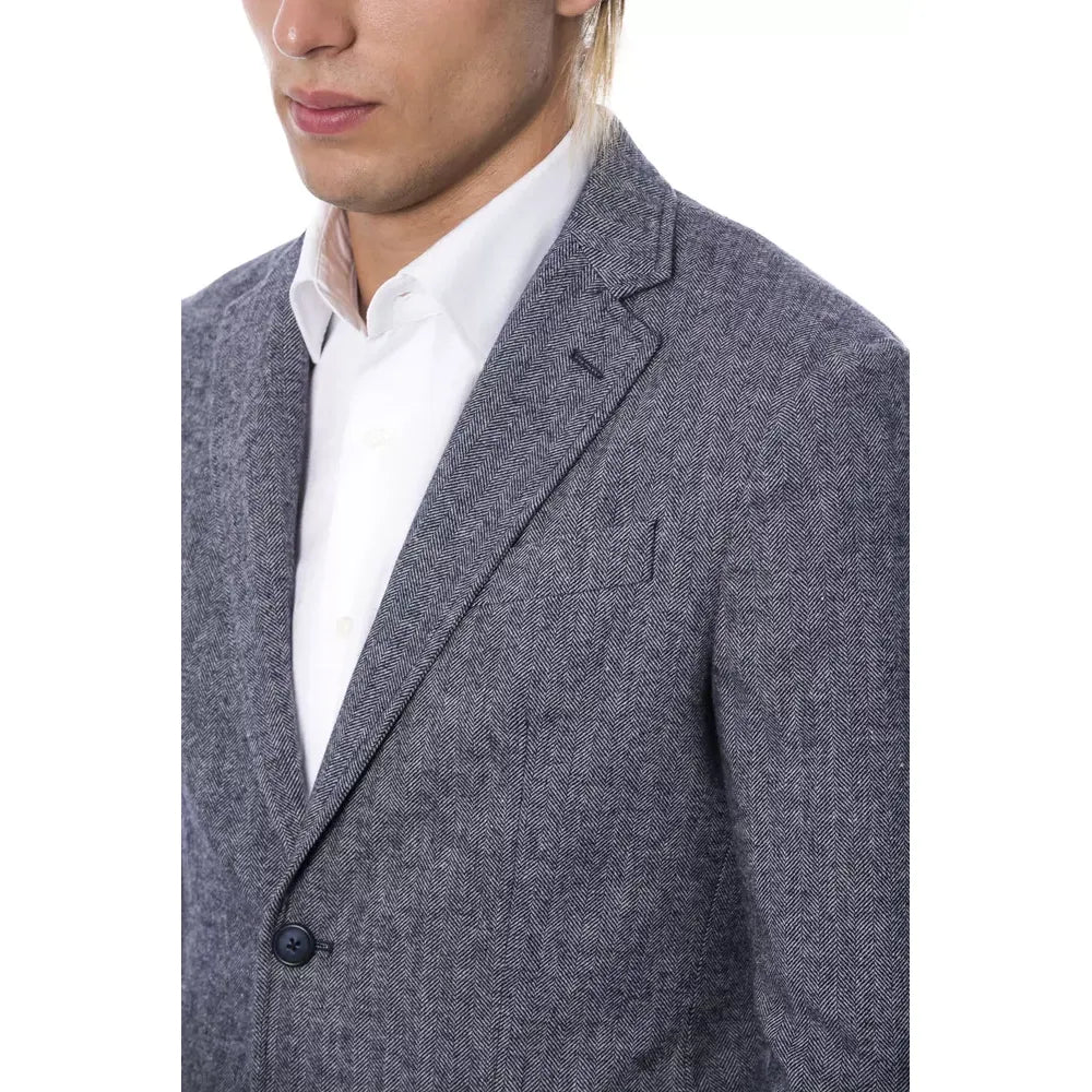 Verri Blue Polyester Blazer