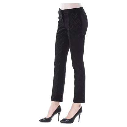 BYBLOS Black Marabou Women Pants BYBLOS