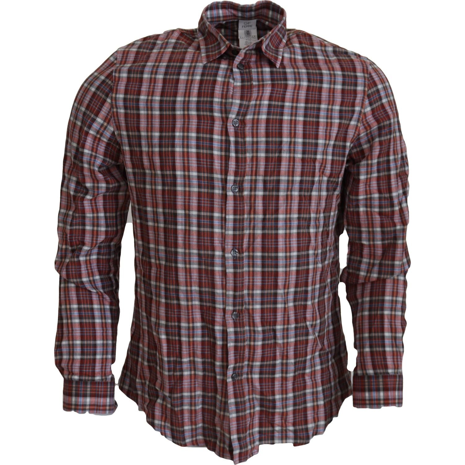GF Ferre Multicolor Checkered Cotton Long Sleeves Casual Shirt