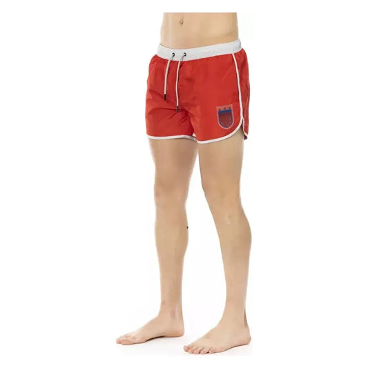 Bikkembergs Red Polyester Men Swim Short BI-22663-S
