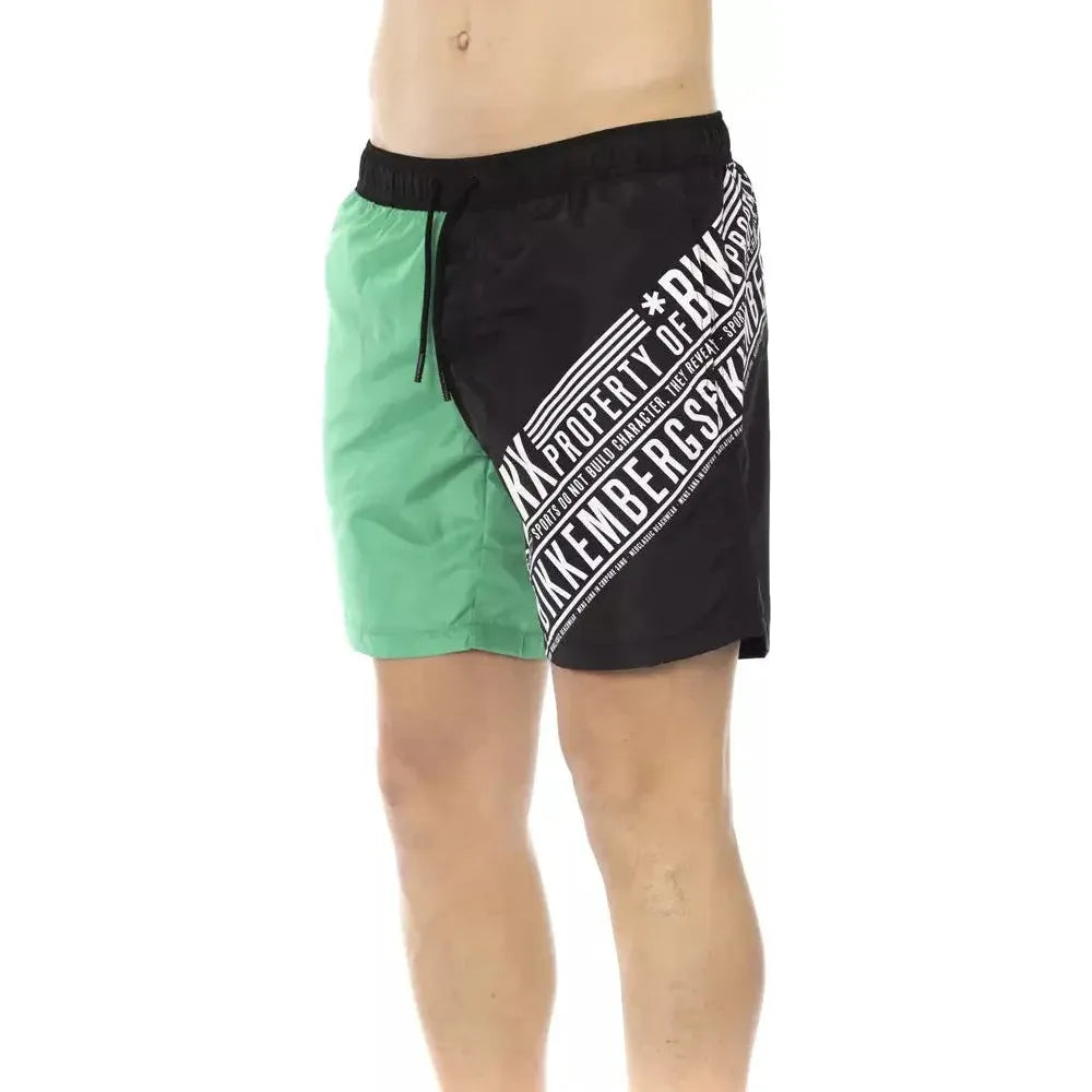 Bikkembergs Green Polyester Men Swim Short