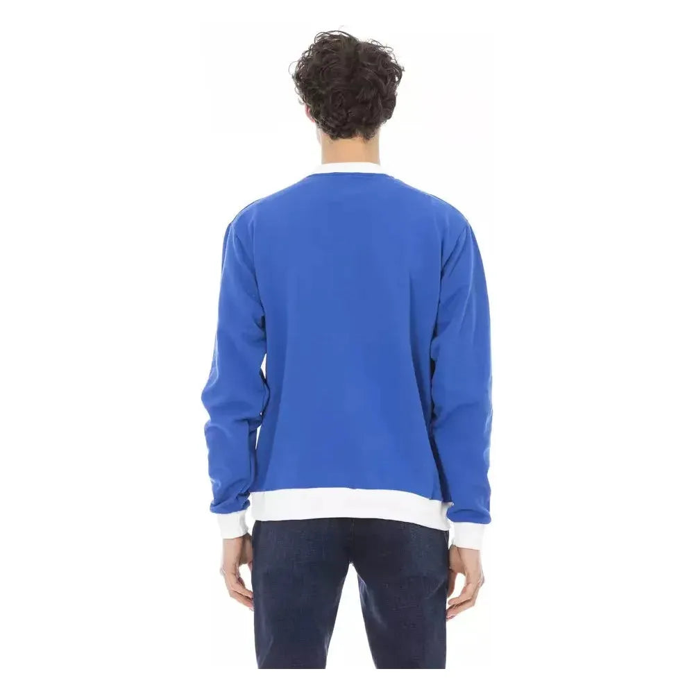 Baldinini Trend Blue Cotton Men Sweater