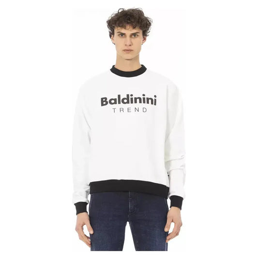 Baldinini Trend White Cotton Men Sweater BA-22498-4XL