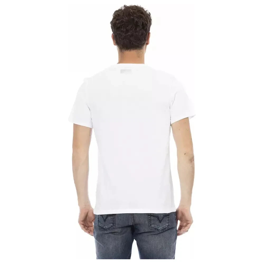 Bikkembergs Elegant White Front Print T-Shirt BIBE-22066-L-FBB-126