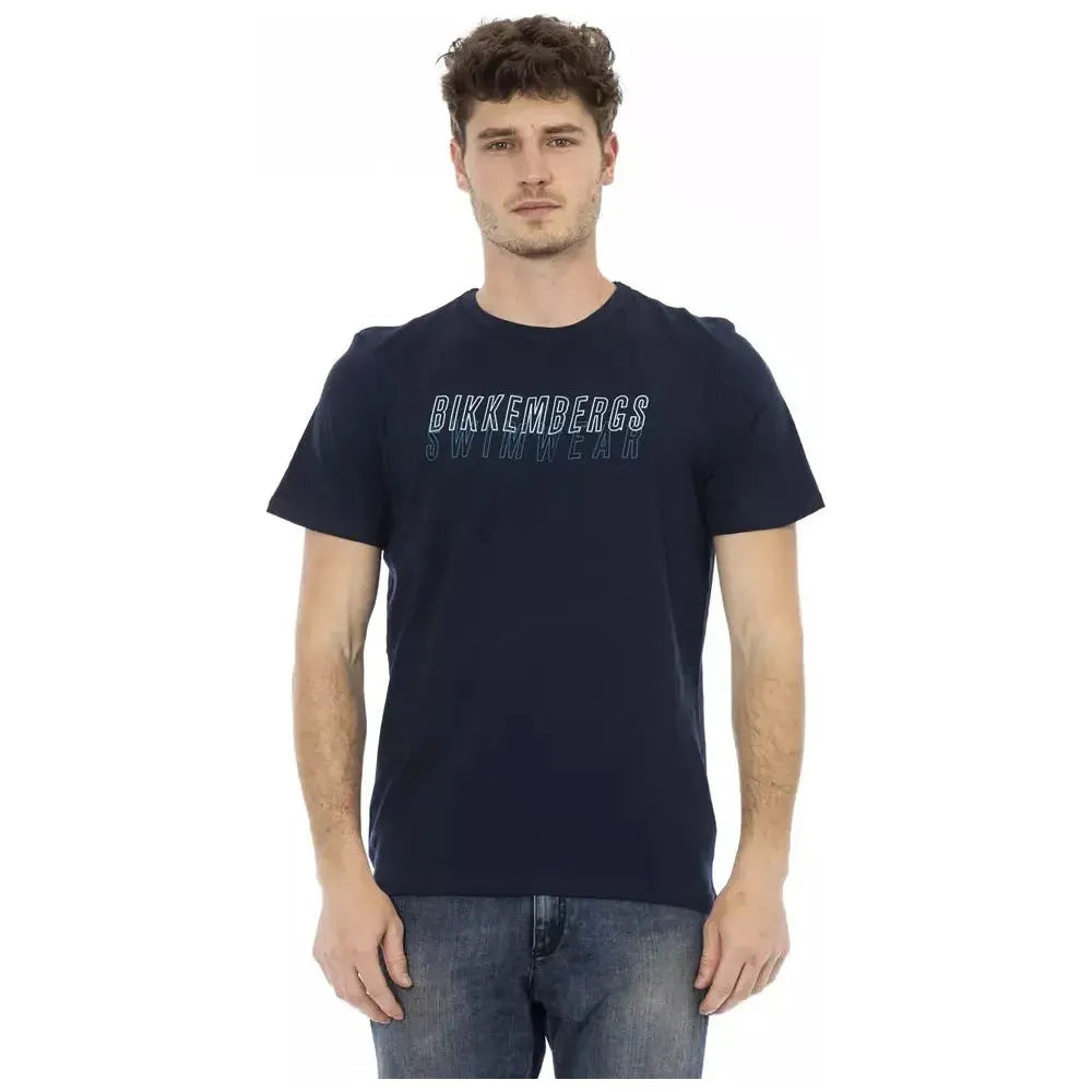 Bikkembergs Blue Cotton Men T-Shirt Bikkembergs
