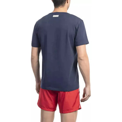Bikkembergs Blue Cotton Men T-Shirt Bikkembergs