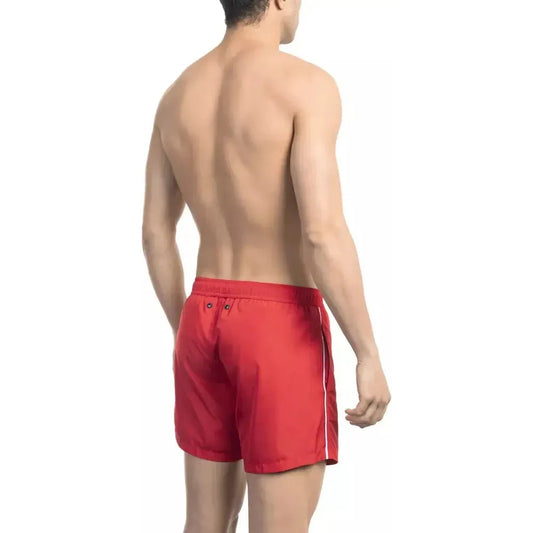 Bikkembergs Red Polyester Men Swim Short BI-22024-S