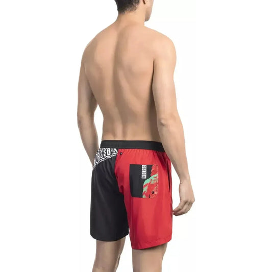 Bikkembergs Red Polyester Men Swim Short BI-22001-XL