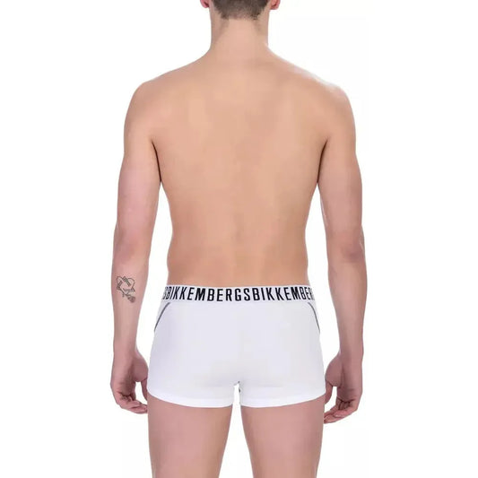 Bikkembergs White Cotton Men's Trunk Twin Pack BI-21837-L