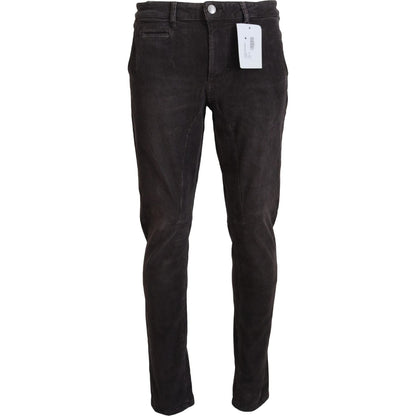 Acht Brown Cotton Straight Fit Men Casual Pants