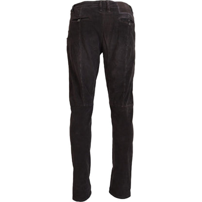 Acht Brown Cotton Straight Fit Men Casual Pants