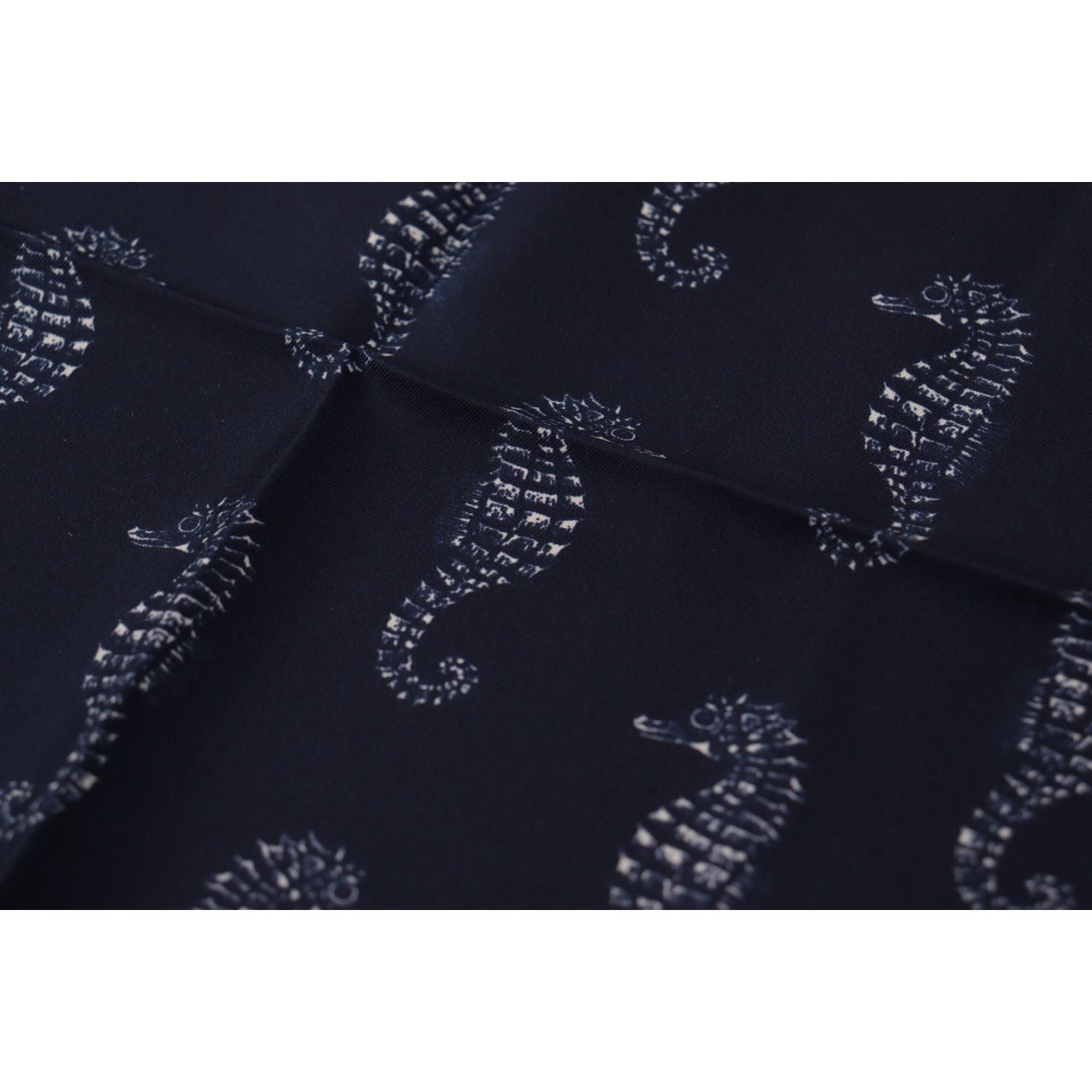 Dolce & Gabbana Blue Seahorse DG Printed Square Handkerchief Scarf