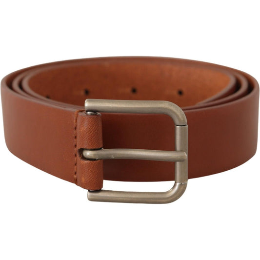 Dolce & Gabbana Brown Calf Leather Silver Tone Metal Buckle Belt 1728,67345645728,90 cm / 36 Inches,Accessories,Belts - Accessories,Belts - Men - Accessories,Brown,Dolce & Gabbana,Material: Leather,Men,Men - Accessories,New with tags,Regular Belts - Belts
