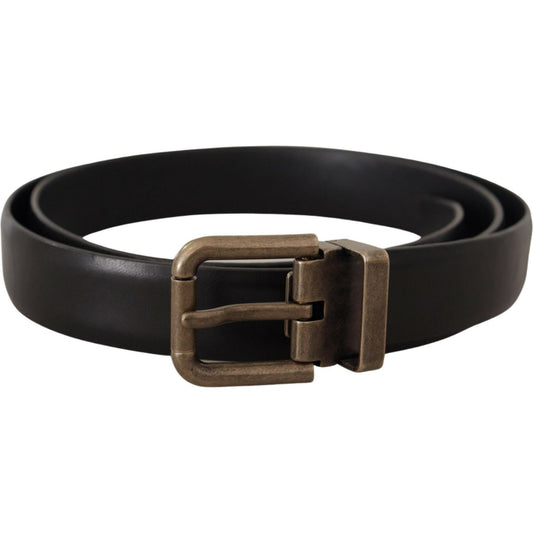 Dolce & Gabbana Black Calf Leather Brushed Brass Box Buckle Belt 1728,67345645728,90 cm / 36 Inches,Accessories,Belts - Accessories,Belts - Men - Accessories,Black,Dolce & Gabbana,Material: Calf Leather,Men,Men - Accessories,New with tags,Regular Belts -