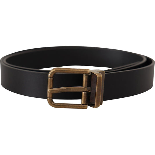 Dolce & Gabbana Black Leather Brass Metal Box Buckle Belt 1728,67345645728,90 cm / 36 Inches,Accessories,Belts - Accessories,Belts - Men - Accessories,Black,Dolce & Gabbana,Material: Leather,Men,Men - Accessories,New with tags,Regular Belts - Belts - Acce